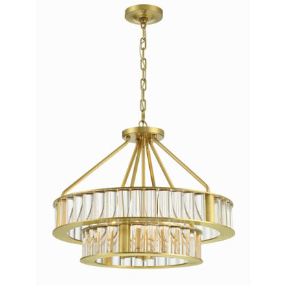 Farris 6-Light Chandelier in Aged Brass