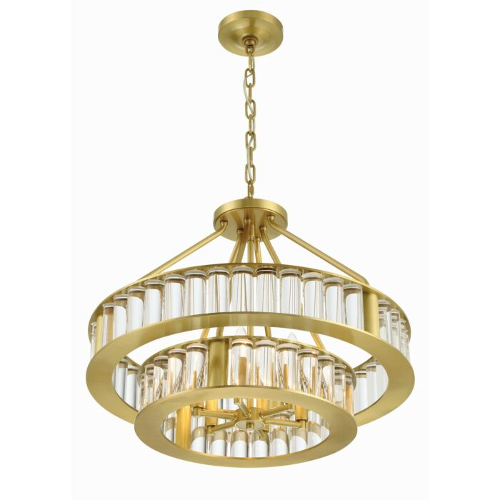 Farris 6-Light Chandelier in Aged Brass