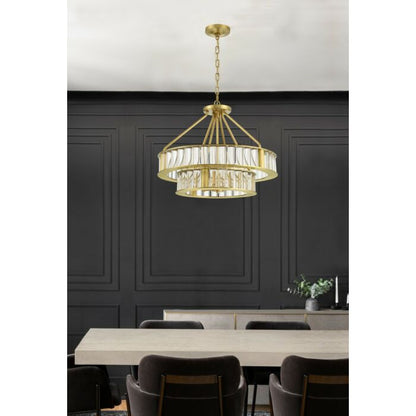 Farris 6-Light Chandelier in Aged Brass