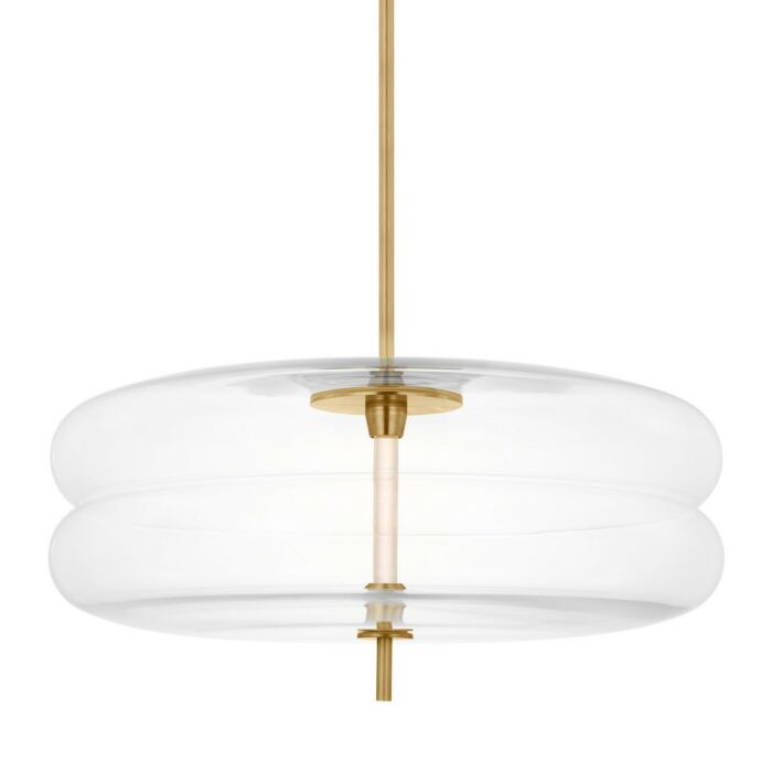 Shakkei 1-Light LED Pendant in Natural Brass