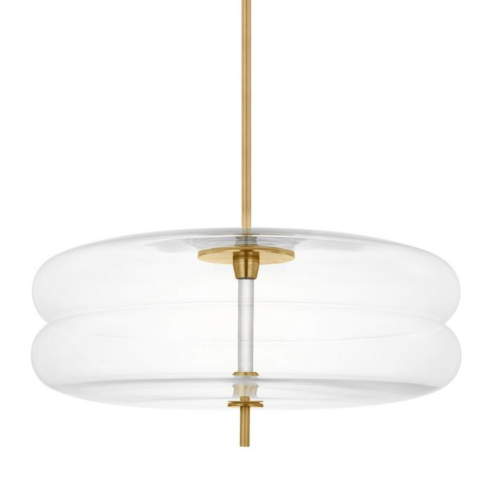 Shakkei 1-Light LED Pendant in Natural Brass