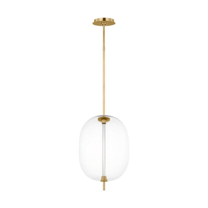 Heian 1-Light LED Pendant in Natural Brass