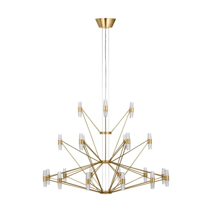 Lassell 42-Light LED Chandelier in Natural Brass