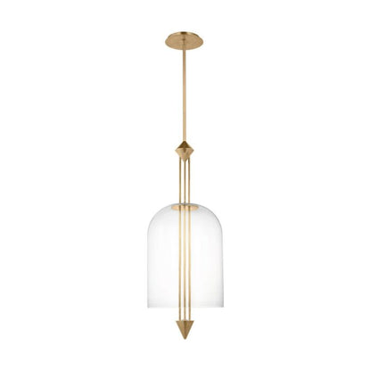 Cathedral 1-Light LED Pendant in Natural Brass