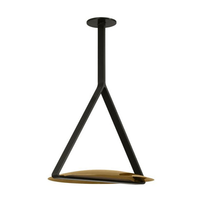 Cymbal 1-Light LED Pendant in Dark Bronze with Natural Brass