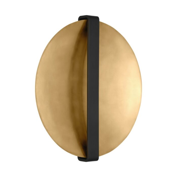 Cymbal 1-Light LED Wall Sconce in Dark Bronze with Natural Brass