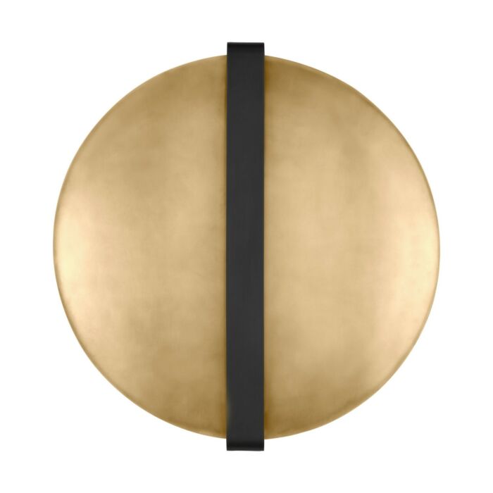 Cymbal 1-Light LED Wall Sconce in Dark Bronze with Natural Brass