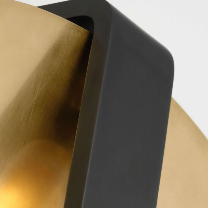 Cymbal 1-Light LED Wall Sconce in Dark Bronze with Natural Brass