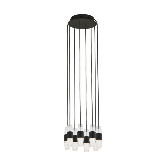 Lassell 8-Light LED Chandelier in Nightshade Black