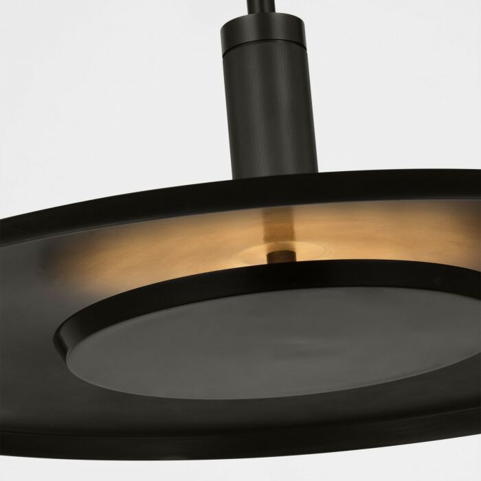 Saucer 1-Light LED Pendant in Dark Bronze