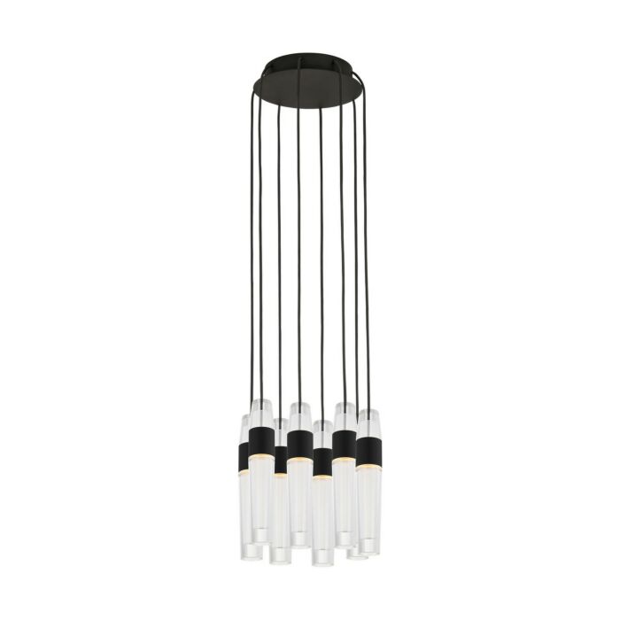 Lassell 8-Light LED Chandelier in Nightshade Black