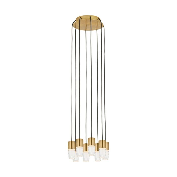 Lassell 8-Light LED Chandelier in Natural Brass