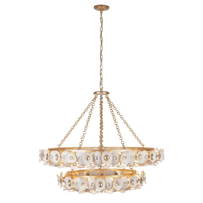 Niu 22-Light Chandelier in Fawn Gold