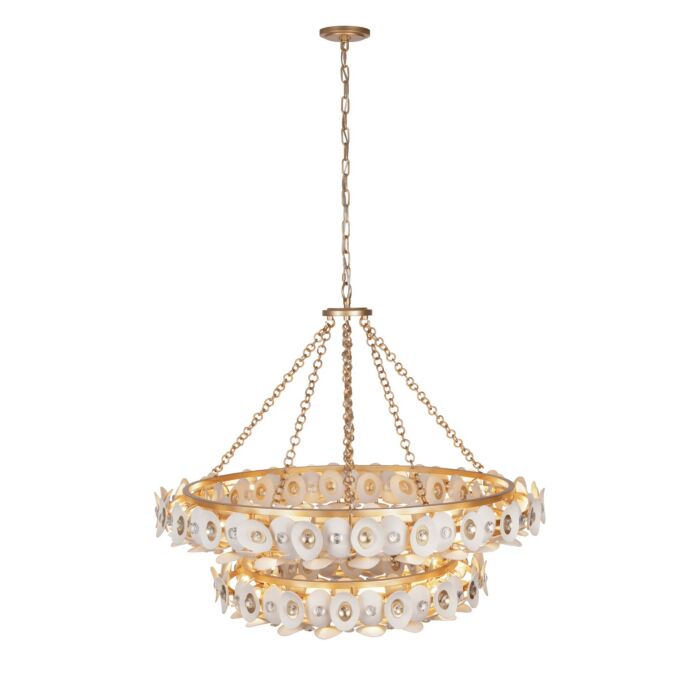 Niu 22-Light Chandelier in Fawn Gold