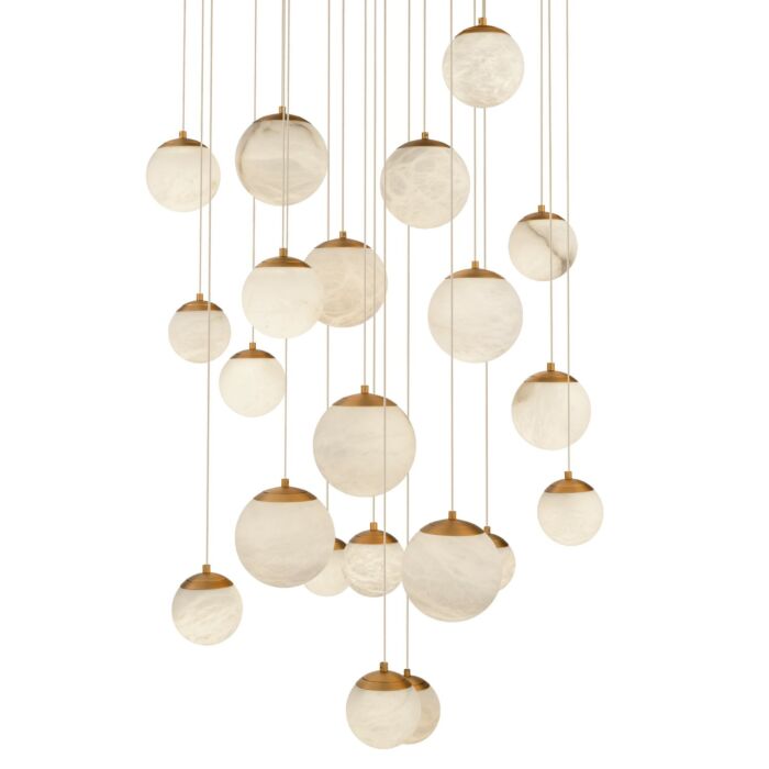 Pisces 21-Light LED Pendant in Aged Brass