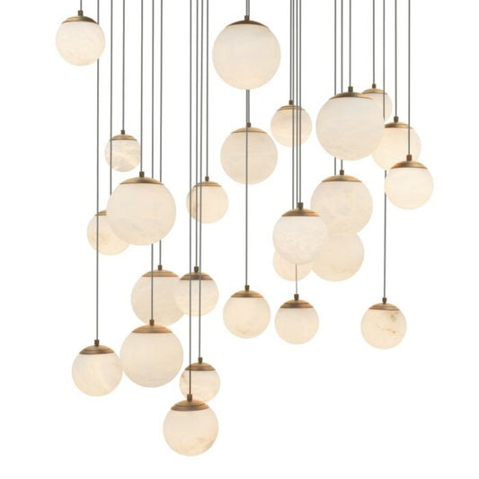 Pisces 25-Light LED Pendant in Aged Brass