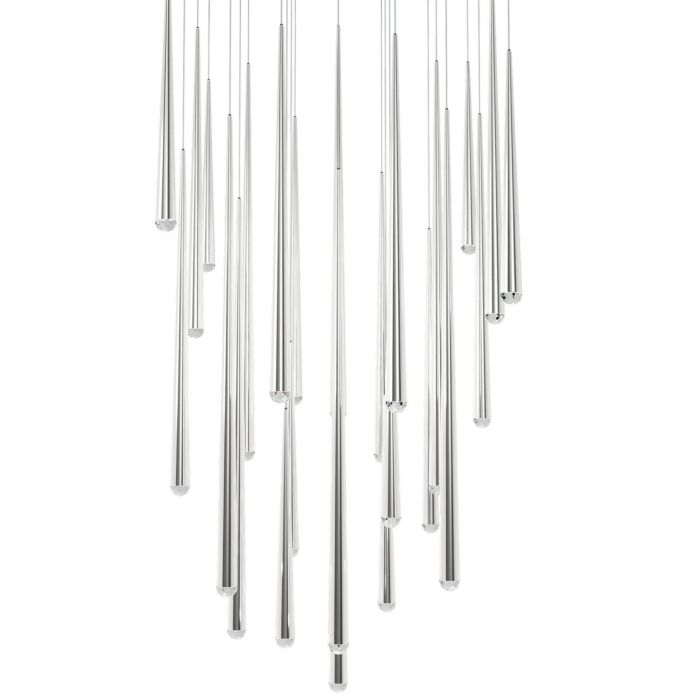 Cascade 25-Light LED Pendant in Polished Nickel