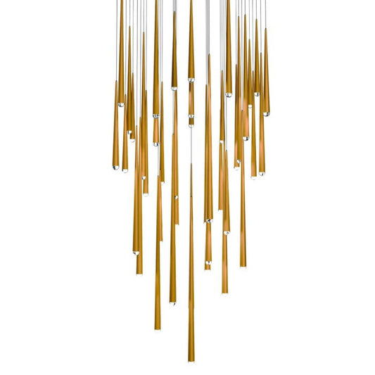 Cascade 41-Light LED Pendant in Aged Brass