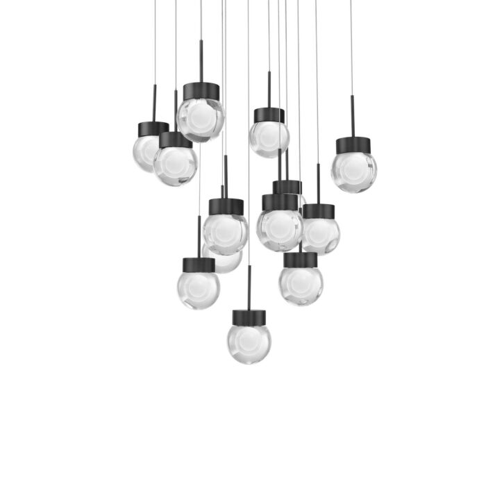 Double Bubble 13-Light LED Pendant in Black