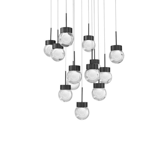 Double Bubble 13-Light LED Pendant in Black