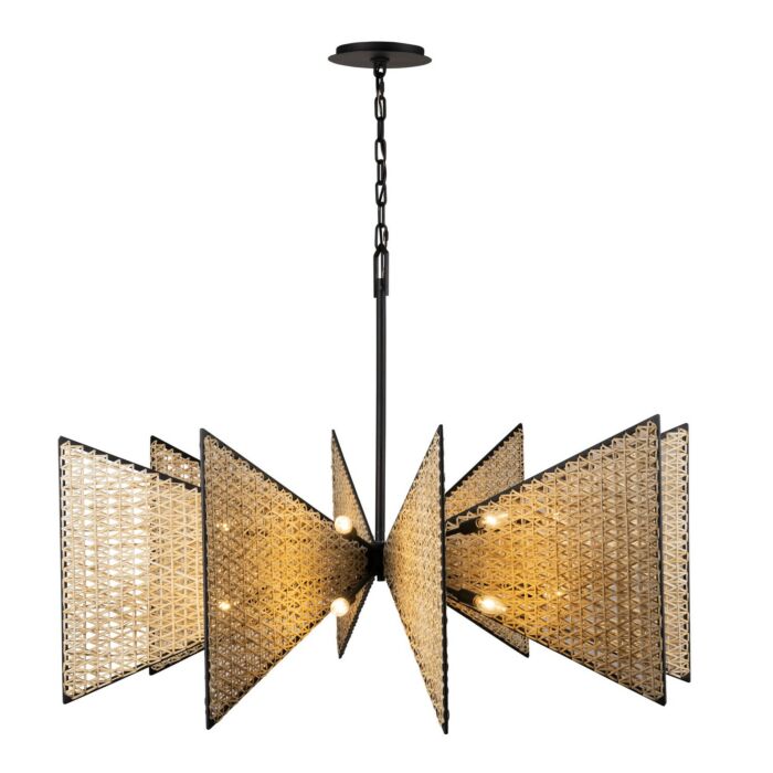 Machina 16-Light Chandelier in Matte Black with Sulihiya