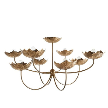 Encinitas 8-Light Chandelier in Antique Brass with Antique Brass