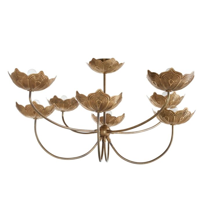 Encinitas 8-Light Chandelier in Antique Brass with Antique Brass