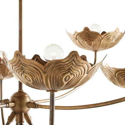 Encinitas 8-Light Chandelier in Antique Brass with Antique Brass