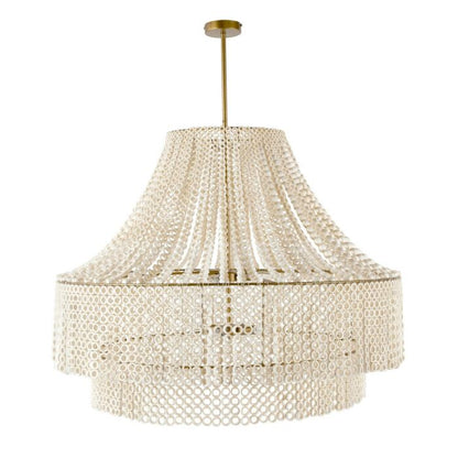 Hannie 8-Light Chandelier in White with Antique Brass