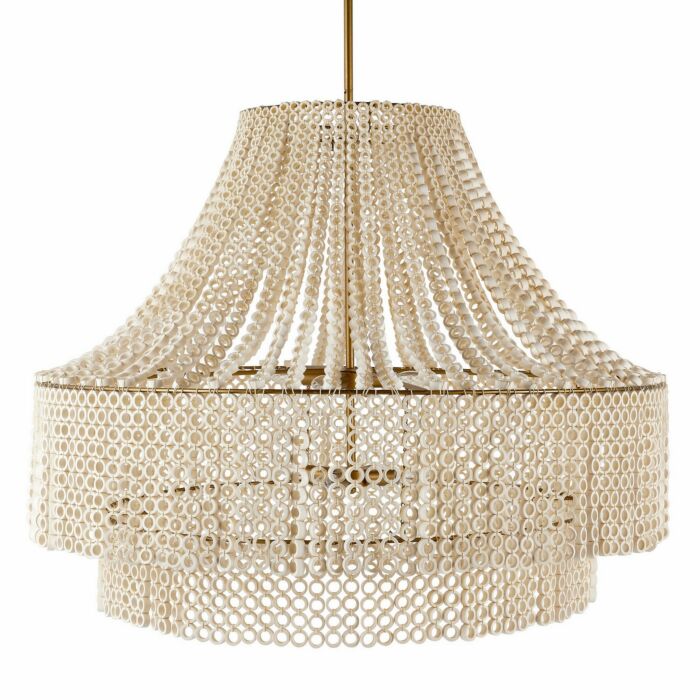 Hannie 8-Light Chandelier in White with Antique Brass