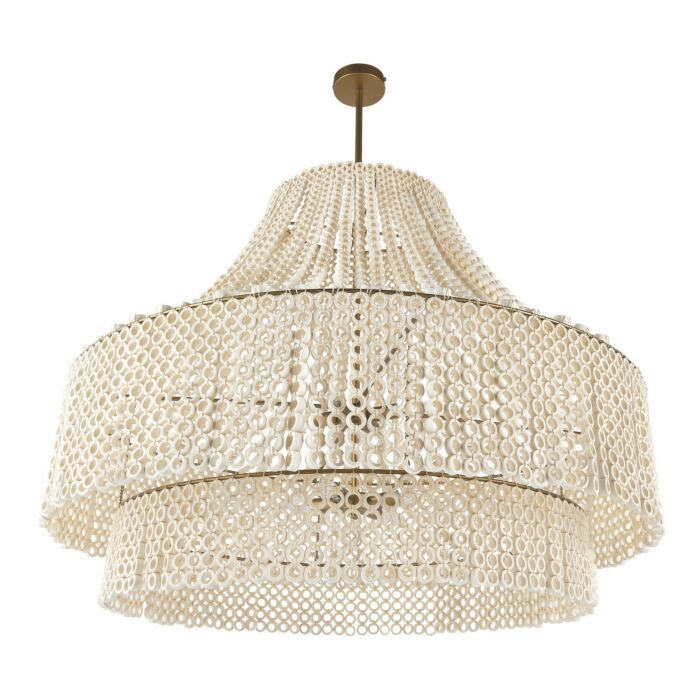 Hannie 8-Light Chandelier in White with Antique Brass