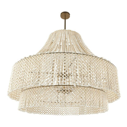 Hannie 8-Light Chandelier in White with Antique Brass