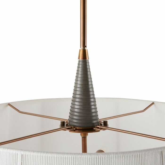 Middlebury 6-Light Pendant in Graphite with Graphite/Heritage Brass