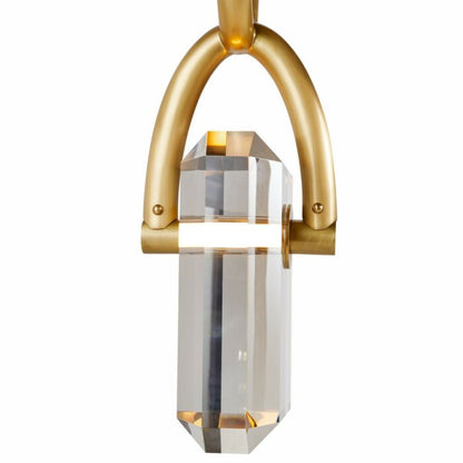 Estate 1-Light LED Pendant in Smoke with Antique Brass