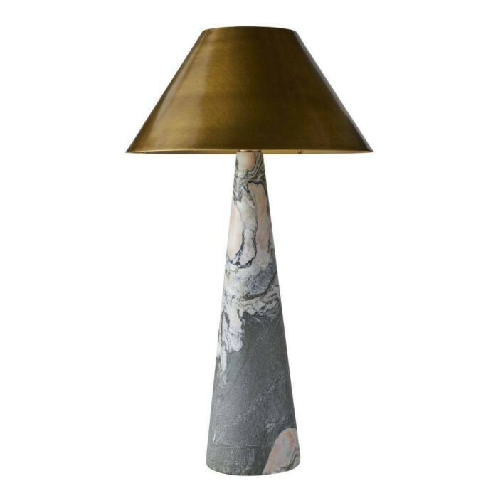 Chanel 1-Light Table Lamp in Calacatta Viola with Antique Brass