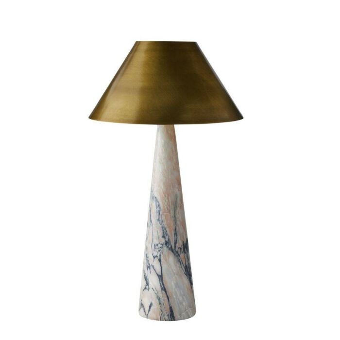 Chanel 1-Light Table Lamp in Calacatta Viola with Antique Brass