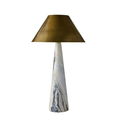 Chanel 1-Light Table Lamp in Calacatta Viola with Antique Brass