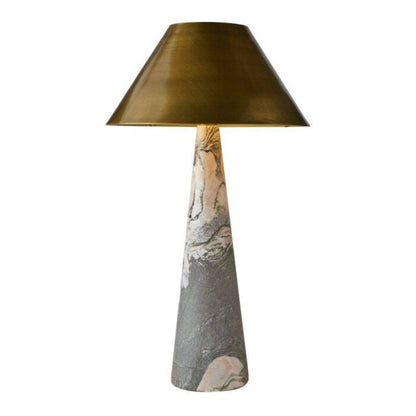 Chanel 1-Light Table Lamp in Calacatta Viola with Antique Brass