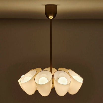 COCOON 9-Light Chandelier in Winter Brass