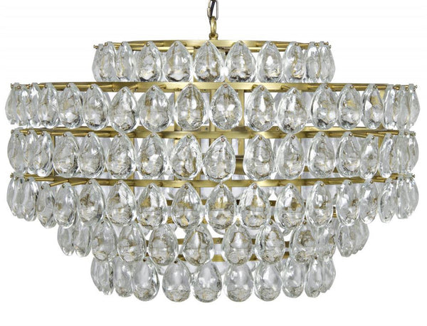 Chandelier, 4-Light, Antique Brass, 29"W (LAMP599MB YUU6013GWQ)