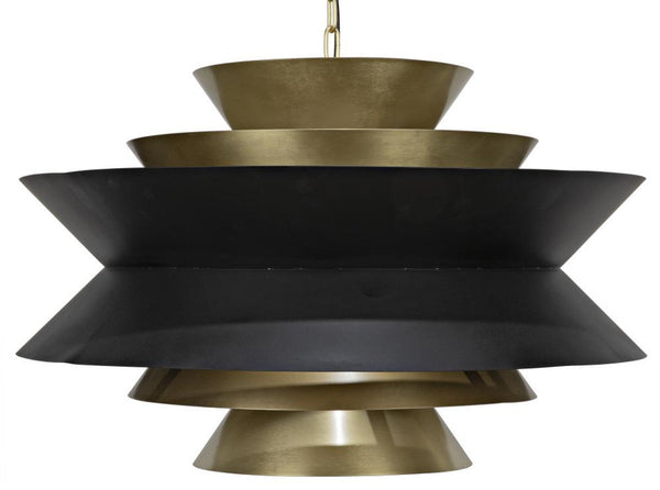 Pendant, 4-Light, Matte Black, Antique Brass, 29"W (LAMP776MB YUU6013FYM)