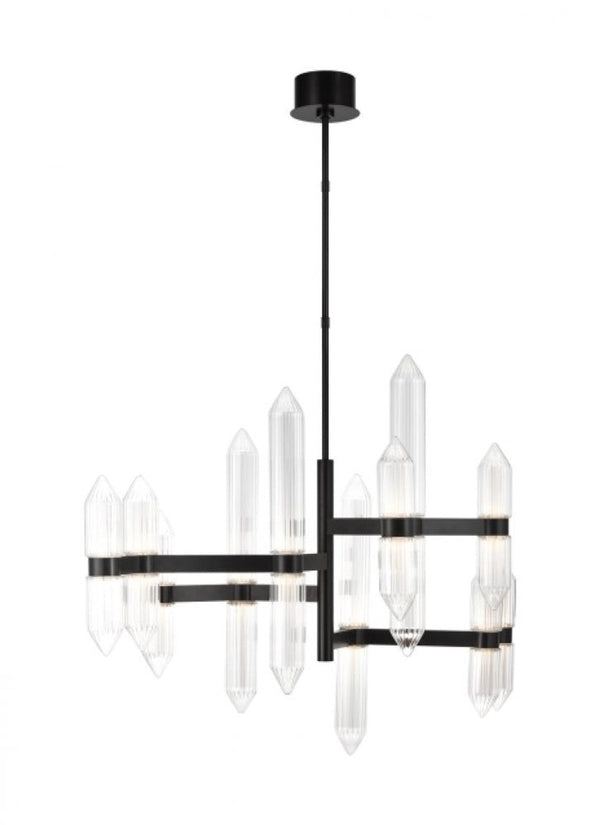 Large Chandelier, 12-Light, LED, Plated Dark Bronze, 46.6"L (700LGSN46PZ-LED927 70PGJEH)