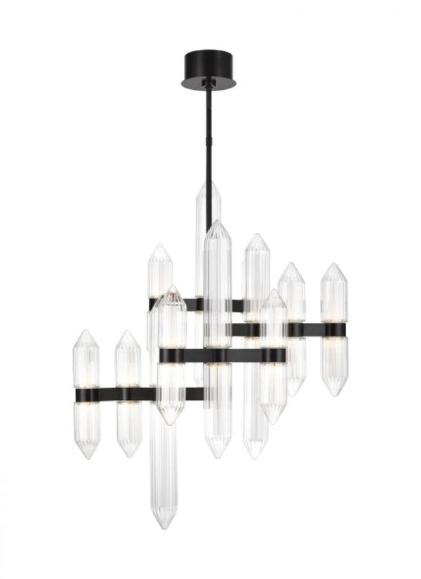 Medium Chandelier, 12-Light, LED, Plated Dark Bronze, 40.5"H (700LGSN31PZ-LED927 70PGJEJ)