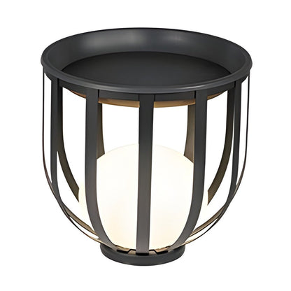 Industrial Solar Outdoor LED Floor Lantern Lamp with Tray