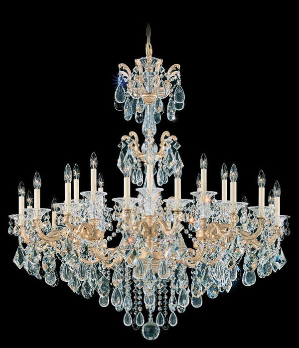 Scala Chandelier, 24-Light, Parchment Gold, Clear Swarovski Crystal, 46"W (5013-27S AY9NL)