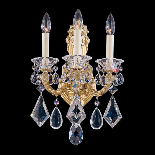 Scala Wall Sconce, 3-Light, French Gold, Clear Swarovski Crystal, 17"H (5071-26S 1HWWVP)