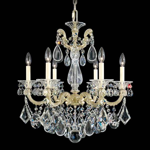 Scala Chandelier, 6-Light, French Gold, Clear Swarovski Crystal, 23"W (5072-26S 1HZTMH)