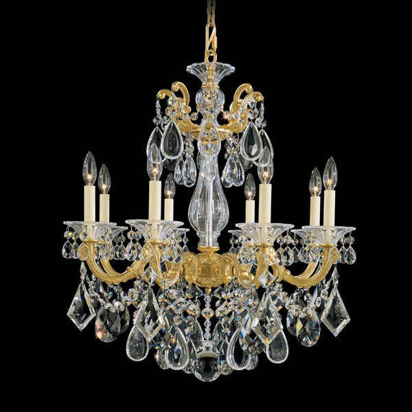 Scala Chandelier, 8-Light, French Gold, Clear Swarovski Crystal, 25"W (5073-26S 1HZTMK)