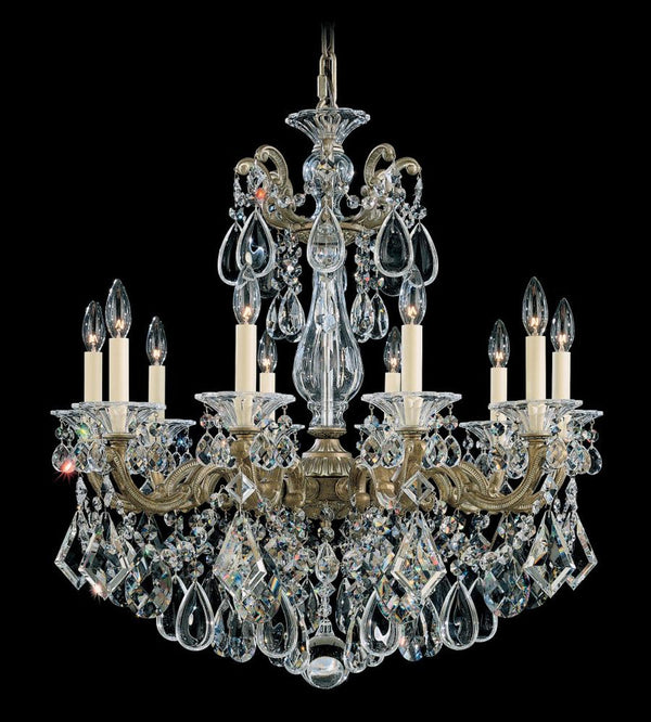 Scala Chandelier, 10-Light, Antique Silver, Clear Heritage Crystal, 28"W (5074-48 1T4RW)