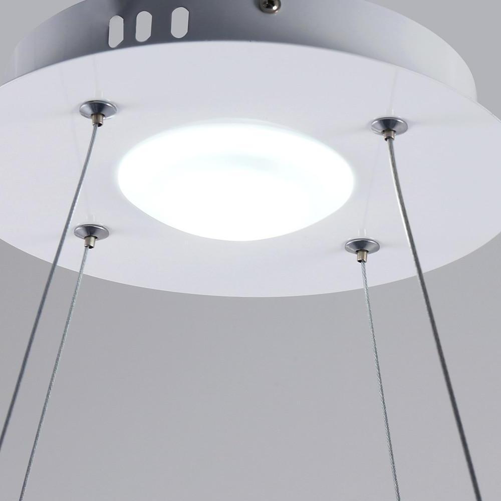 LED Circular Sturdy Modernistic Brushed Nickel Pendant Light With Remote Controller